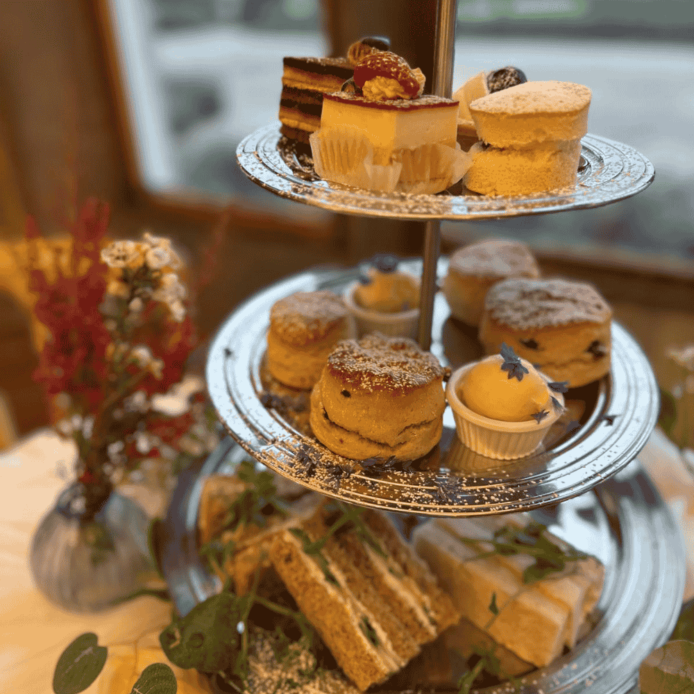 Handmade fesh patisserie for a Bridgerton themed afternoon tea event for Mother's Day at Froyle Park in Alton.
